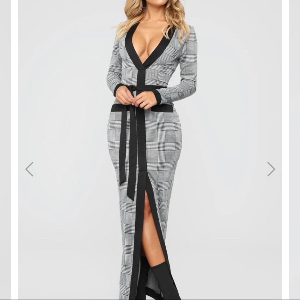 Fashionova gray plaid dress